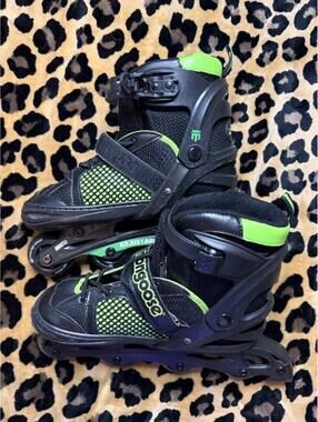 Mongoose roller blades lime green youth kids size 5 6 7 8 adjustable skates